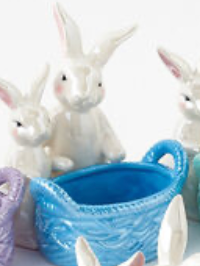 Ceramic Bunnies with Basket