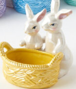 Ceramic Bunnies with Basket