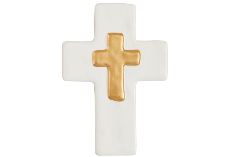 Mudpie | Ceramic and Gold Cross, Assorted Styles