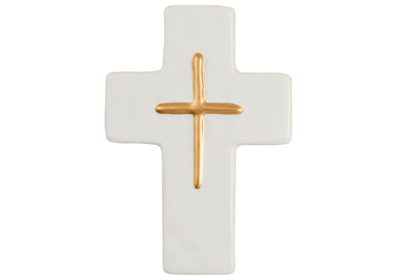 Mudpie | Ceramic and Gold Cross, Assorted Styles