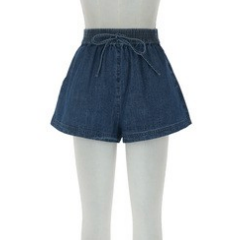 Indigo Blue Washed Denim Shorts