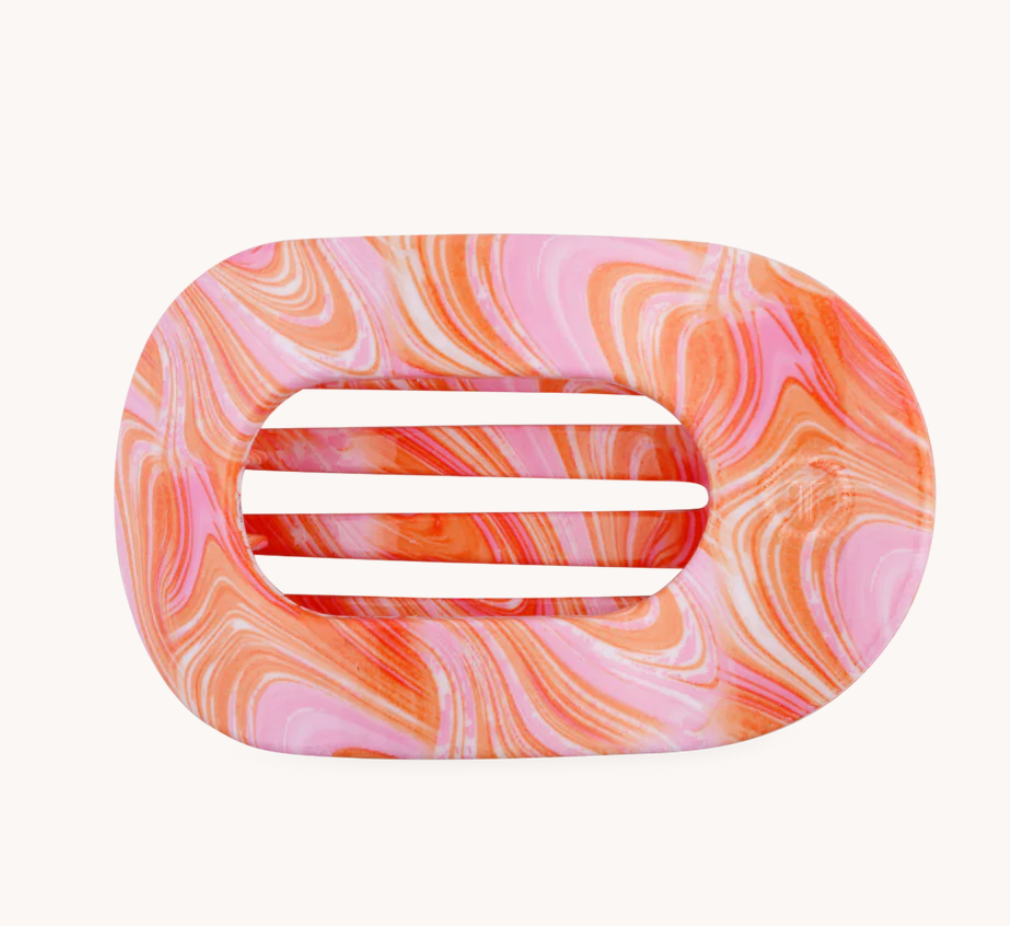 Medium Flat Round Hair Clip, Assorted Patterns