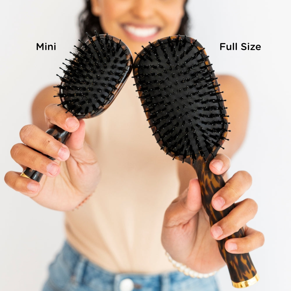 Mini Tortoise Boar Brush, All Hair Types