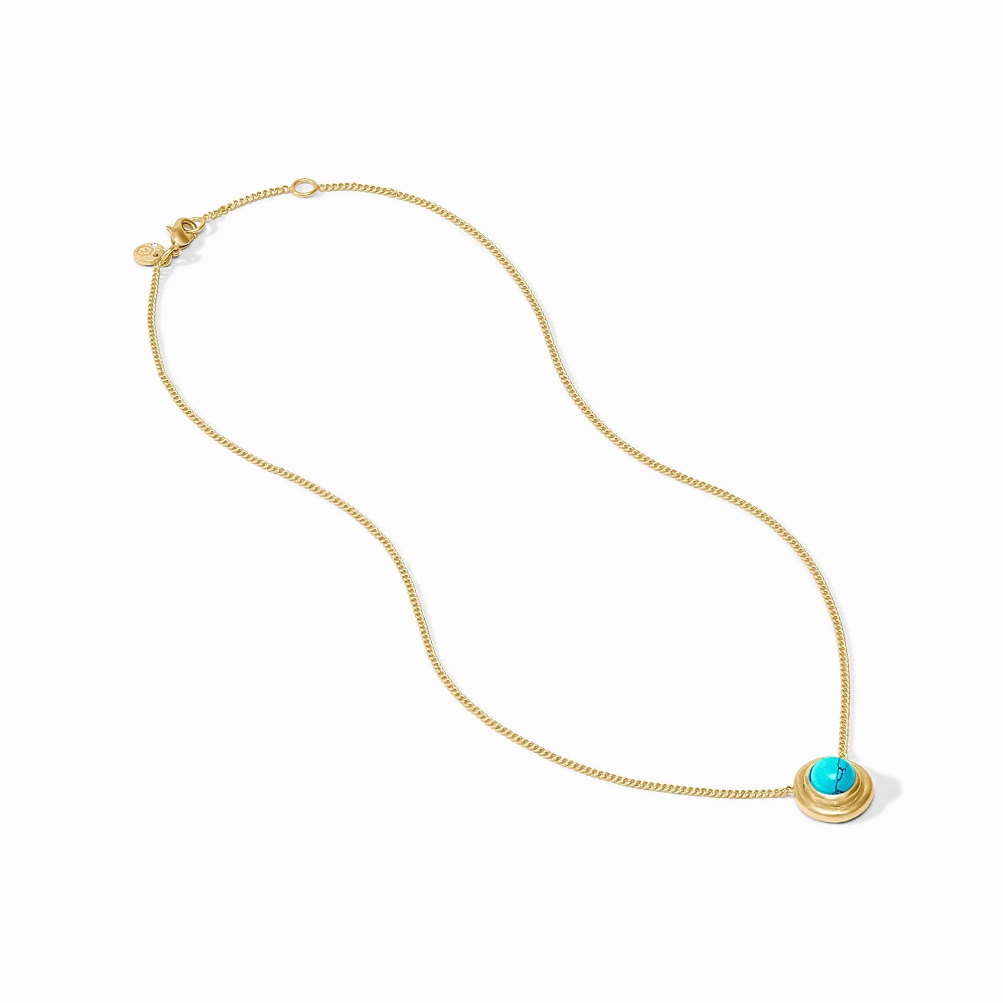Gold Wave Stone Delicate Necklace, Assorted Colors