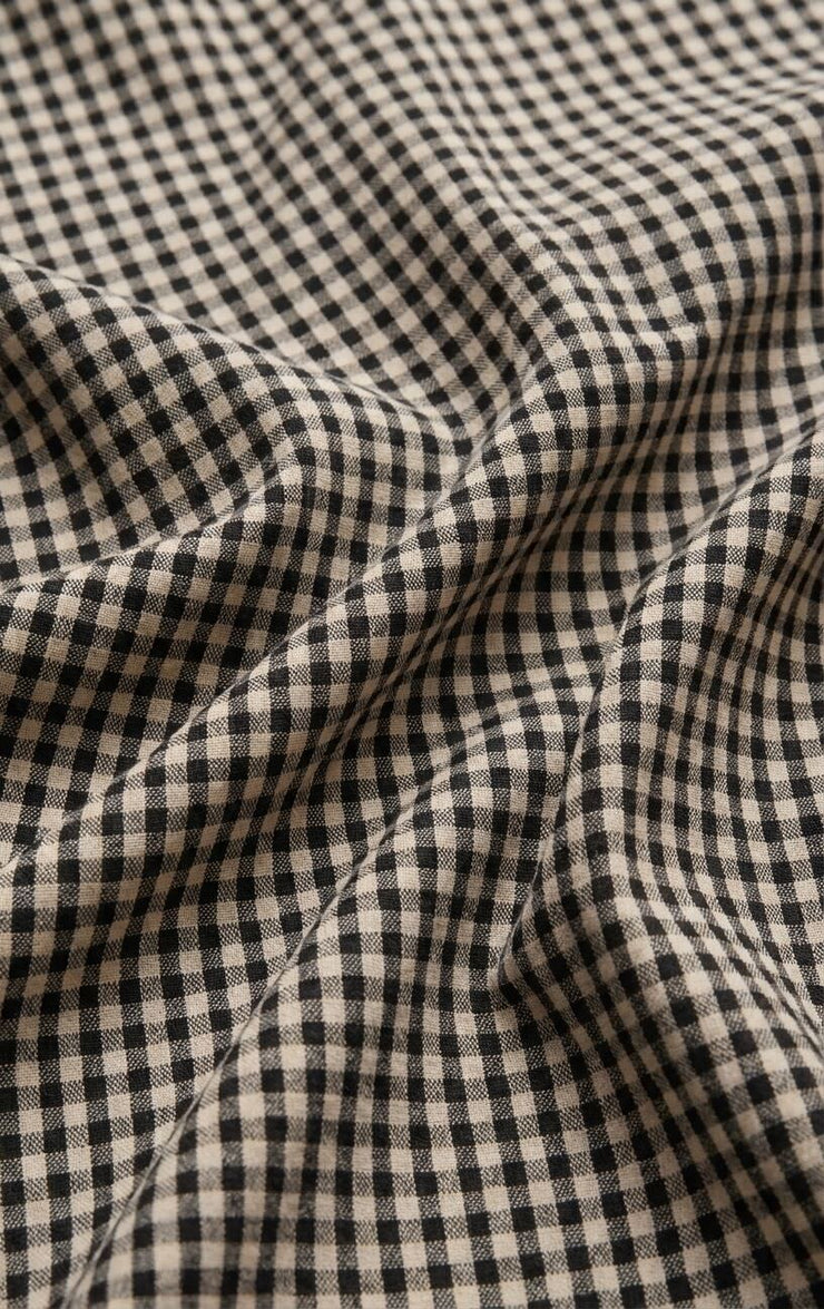 Merit Cropped Gingham Linen Top