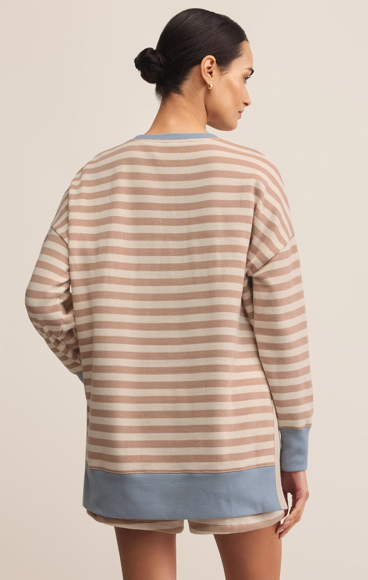 Layer Up Stripe Sweatshirt, Evening Sand