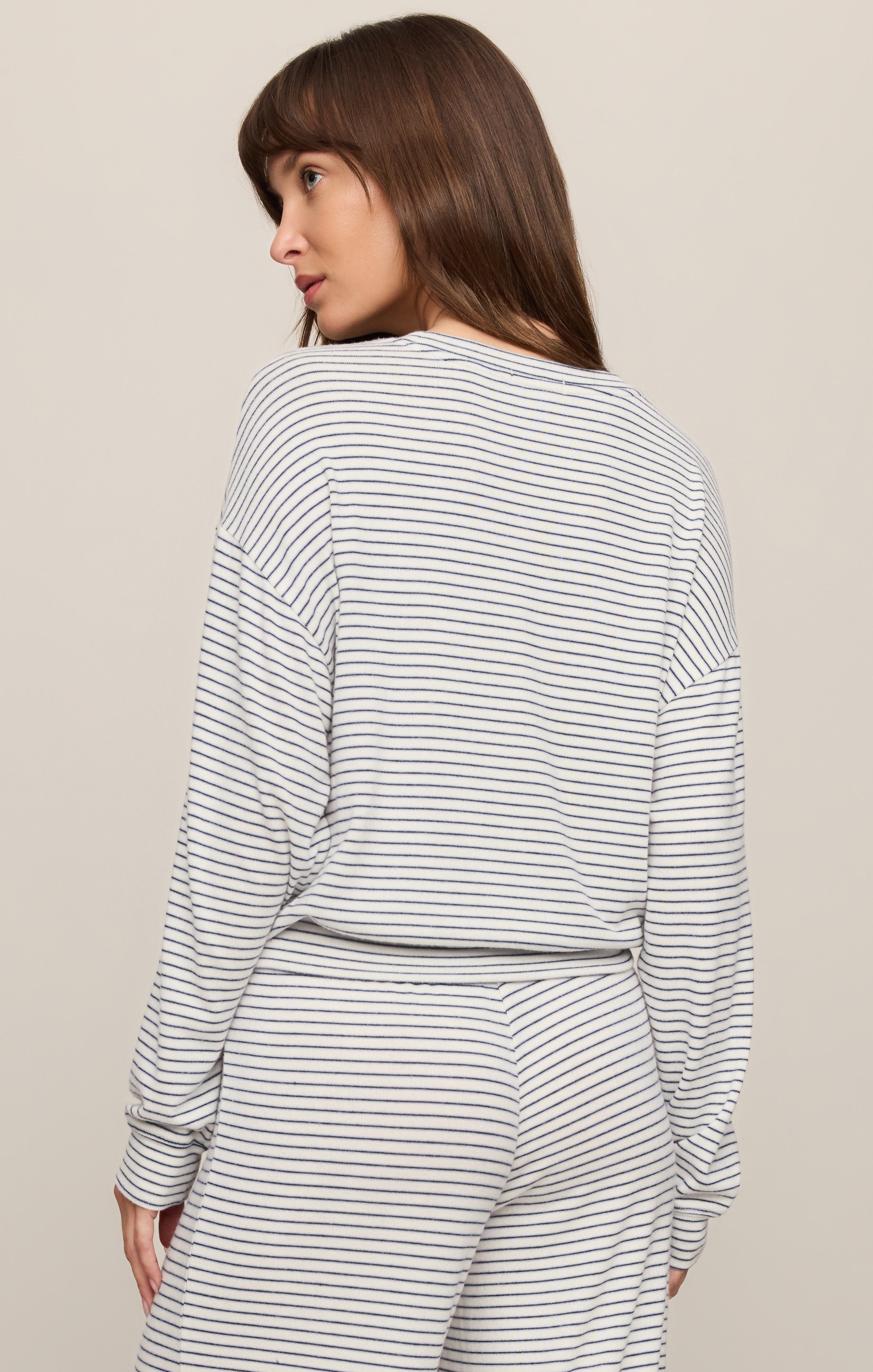 Classic Stripe Long Sleeve Top, Eclipse
