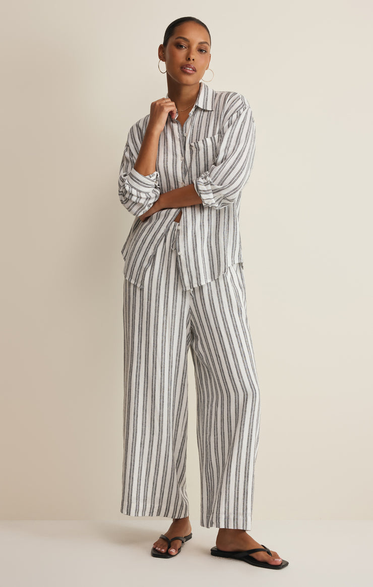 The Perfect Striped Linen Pant, White