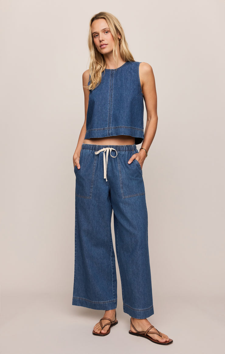 Sun Seeker Denim Tank, Deep Water