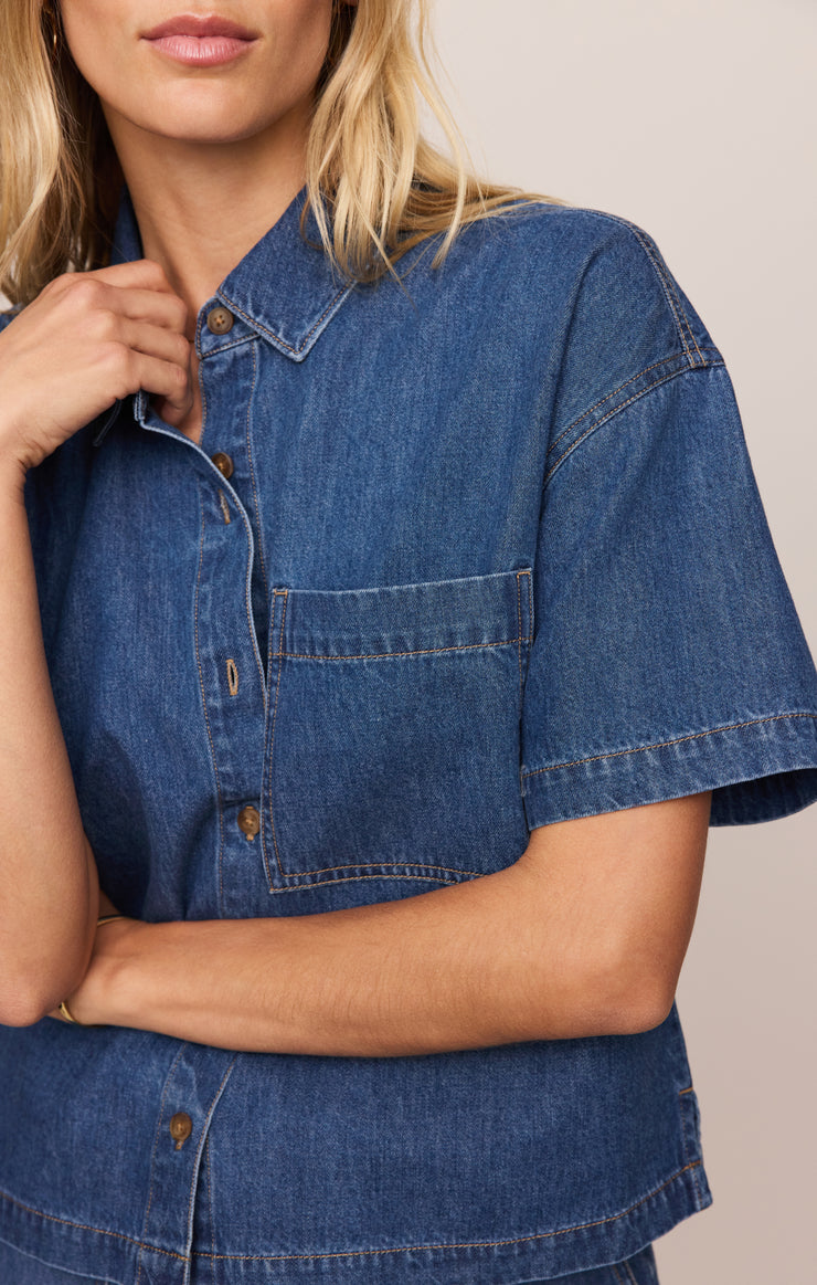 Everyday Denim Button Up, Deep Water