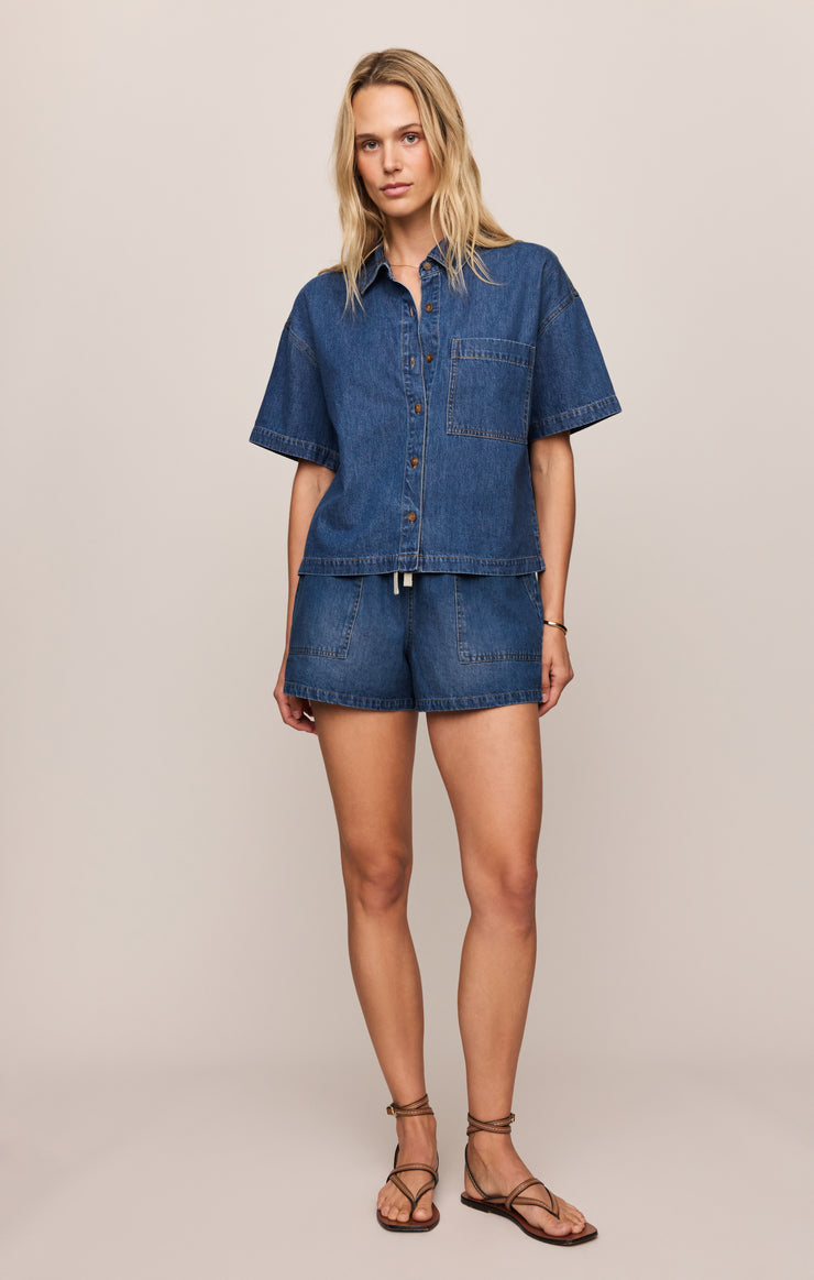 Everyday Denim Button Up, Deep Water