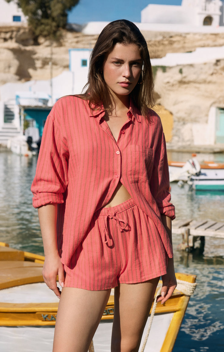 The Perfect Striped Linen Short