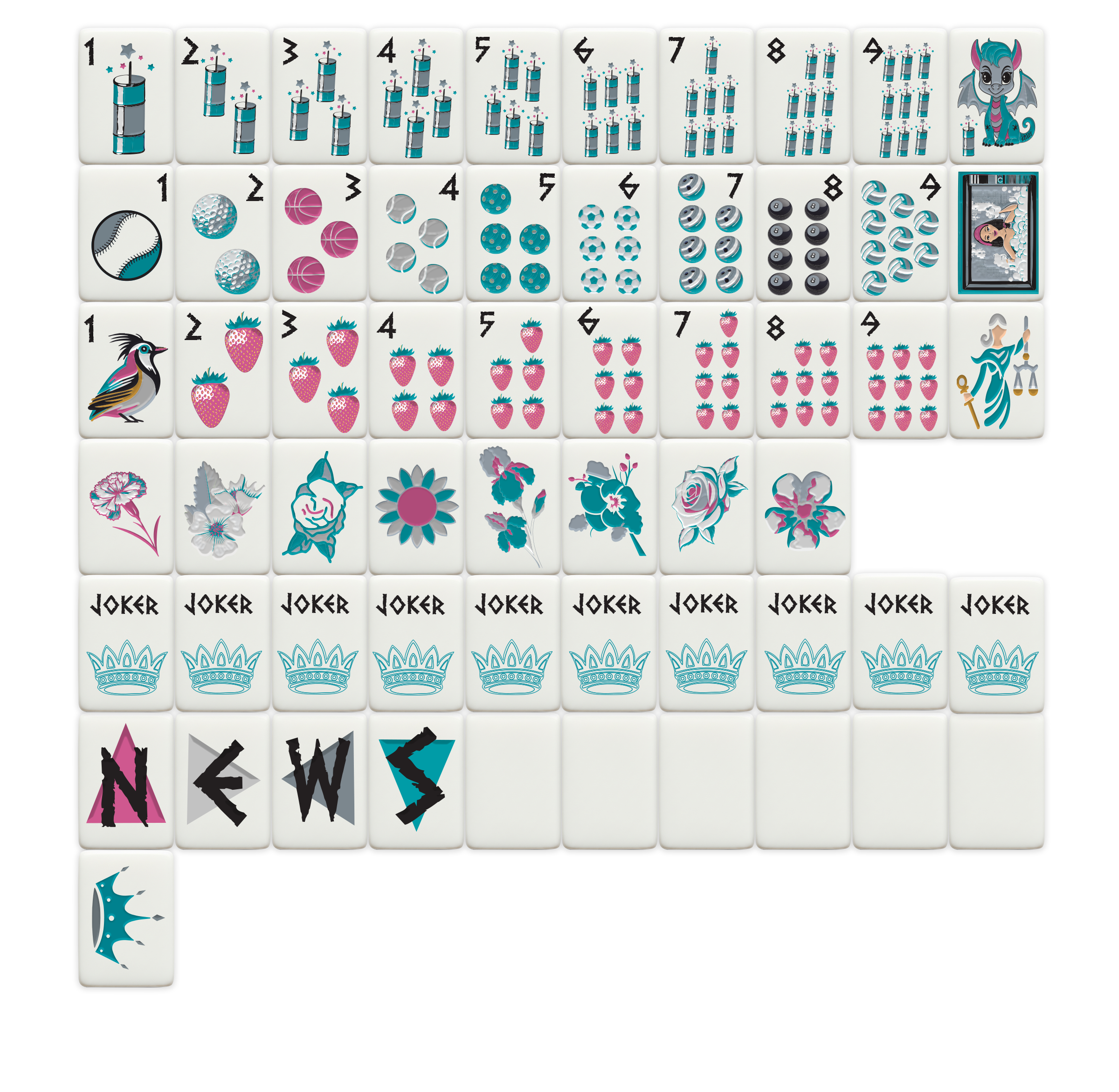 Sorority Mahjong Tiles, Assorted Sororities