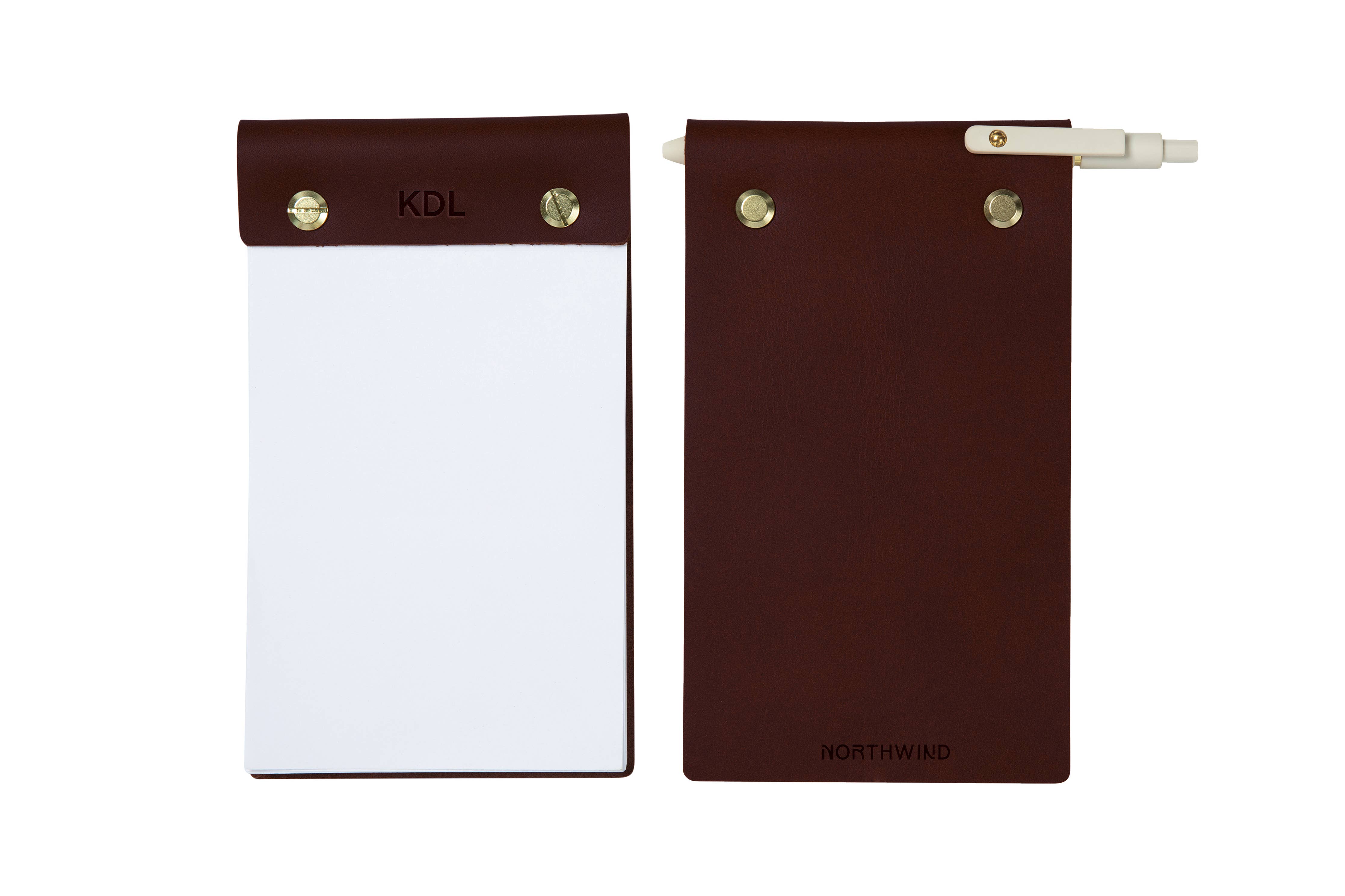 Leather Desk Jotter Refillable Pad, USA Made Full Grain