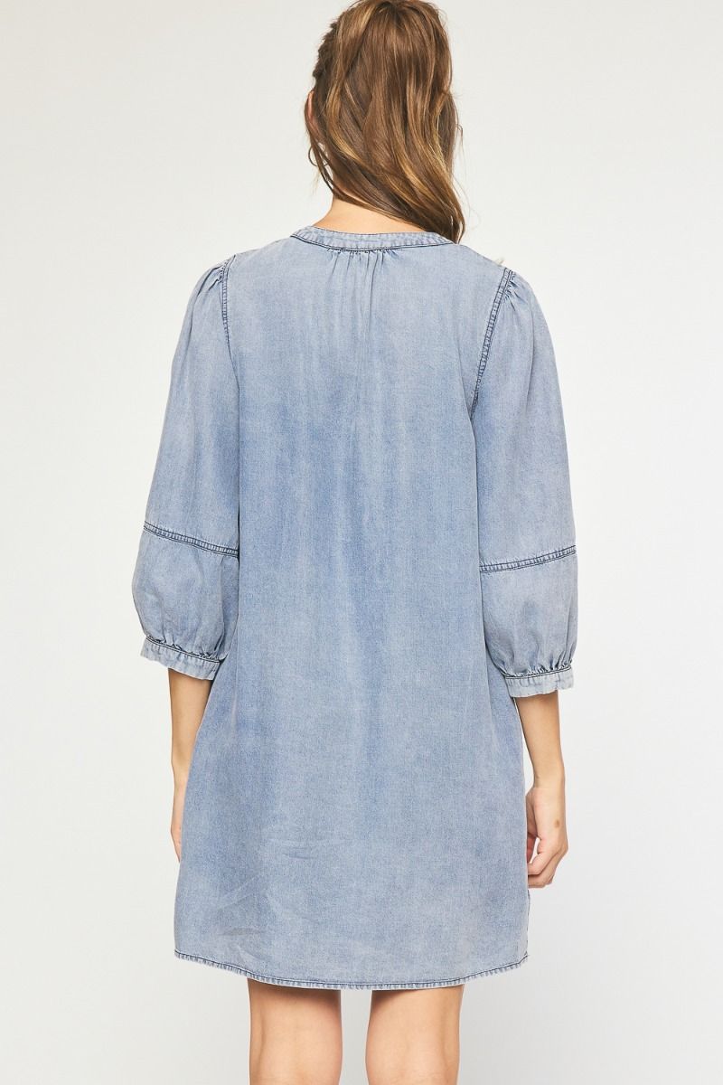 Washed Denim Mini Dress