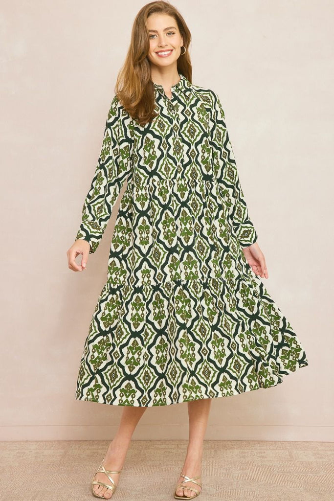 Braver Than Belief Green Midi Dress