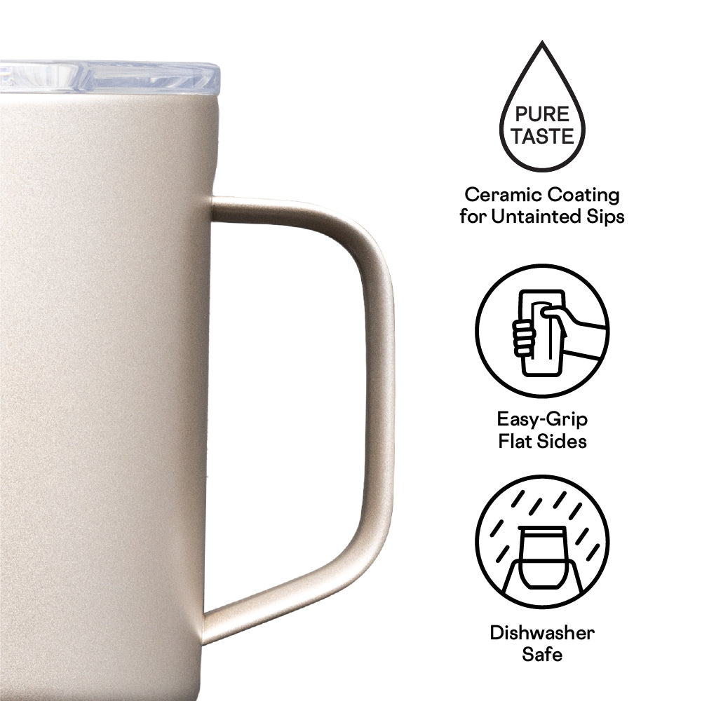Corkcicle | Classic 16 oz Coffee Mug, Latte with Oat Milk