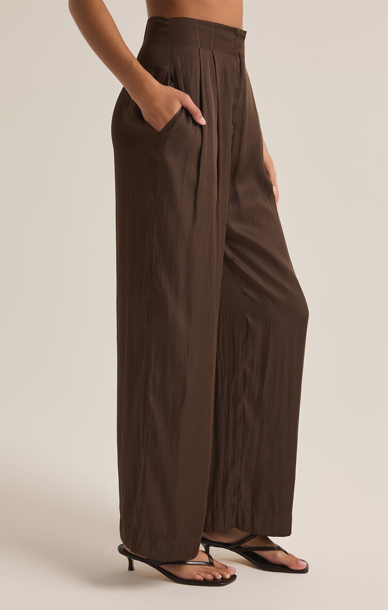 Z Supply | Lisse Wide Leg Pant, Dark Chocolate
