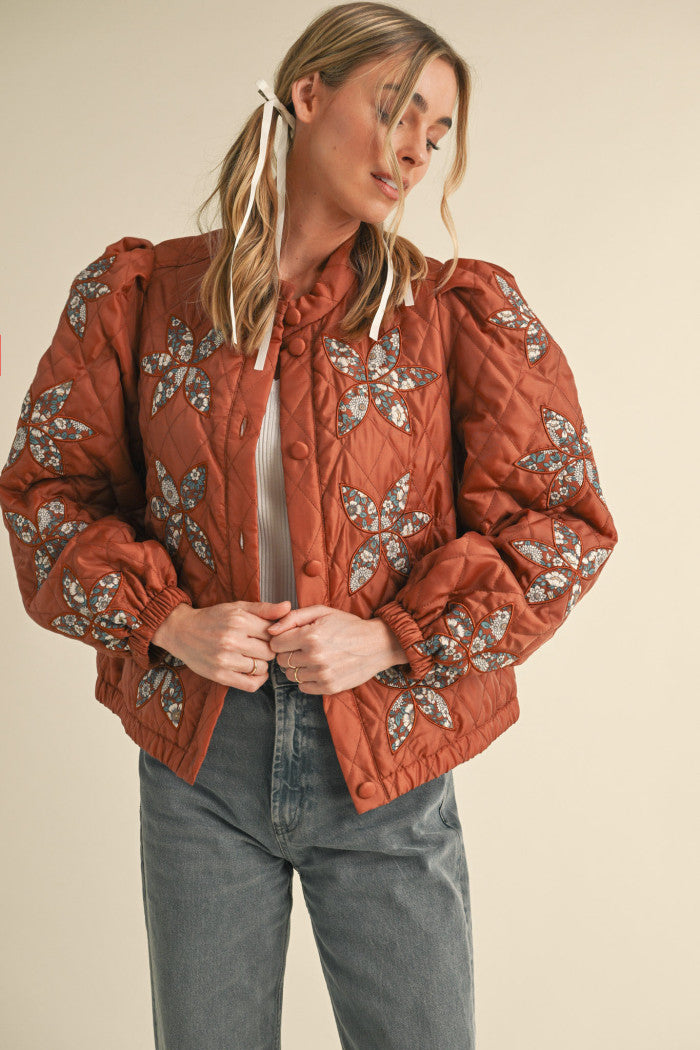 Grandma's Favorite Quilted & Floral Jacket