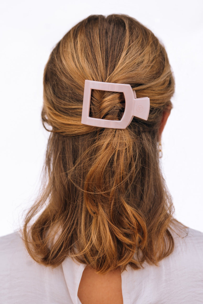 TELETIES | Flat Square Hair Clip, Small, Assorted Colors