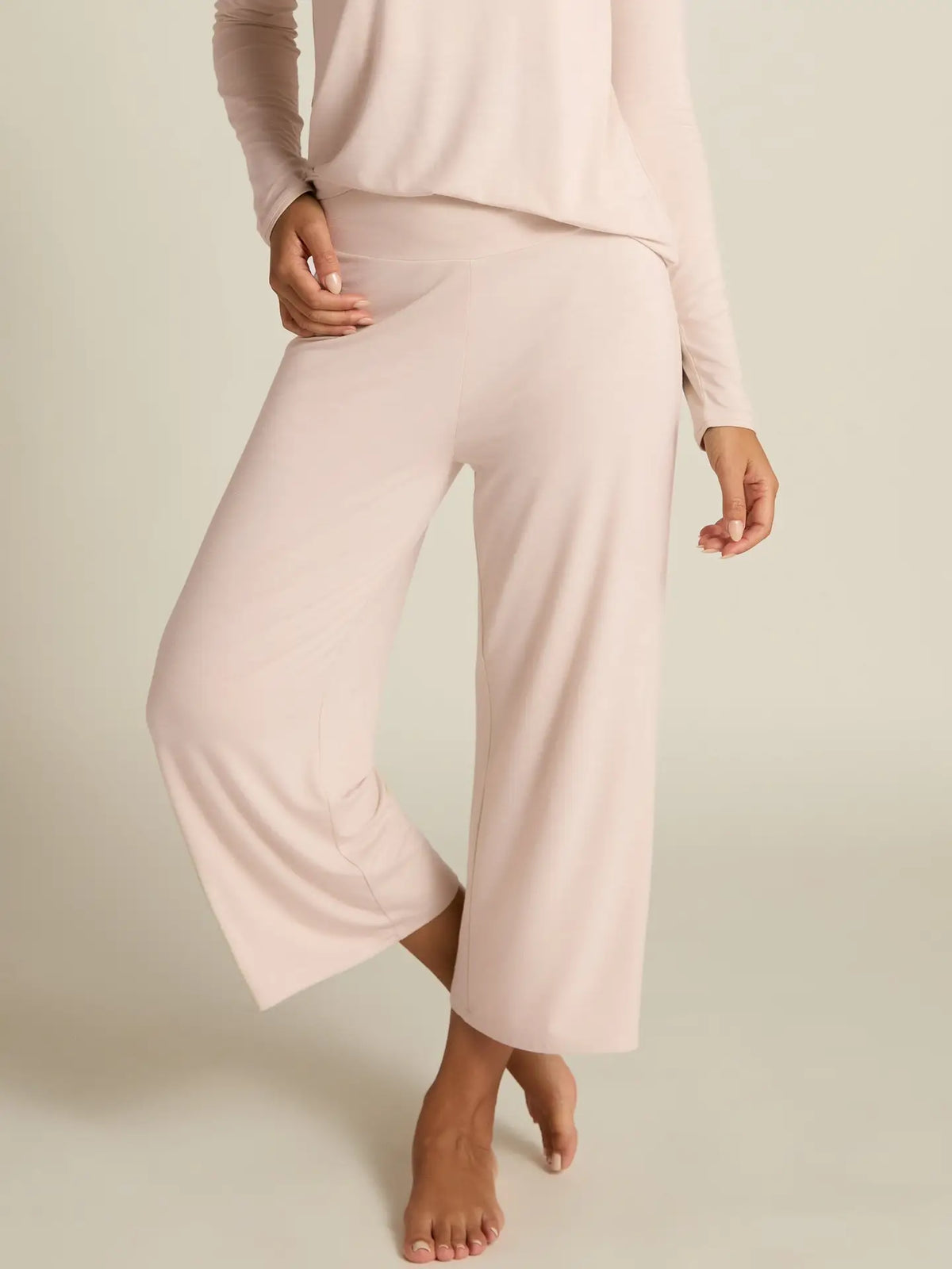 Pink Cloud Wide-Leg Capri Lounge Pants