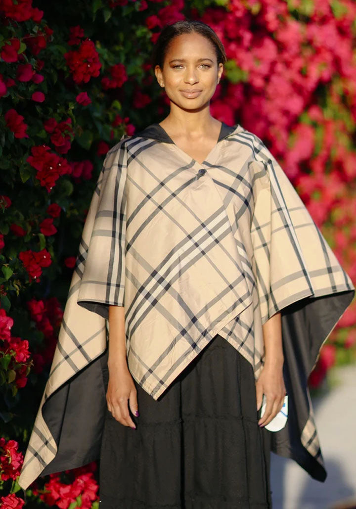 Rainraps | Black & Plaid Women's Rain Wrap Jacket
