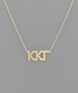 Sorority Greek Letter Necklace, Kappa Kappa Gamma