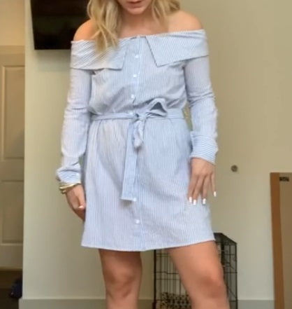 Karlie | Stripe Bustier Shirt Dress