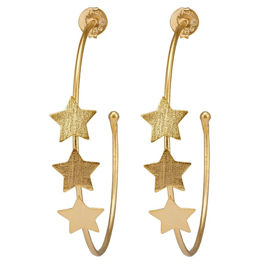 Sheila Fajl | Silvina Star Hoop Earrings, 18K Gold Plated