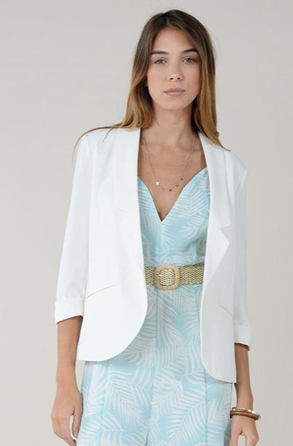 Molly Bracken | Shawl Collar Blazer, White