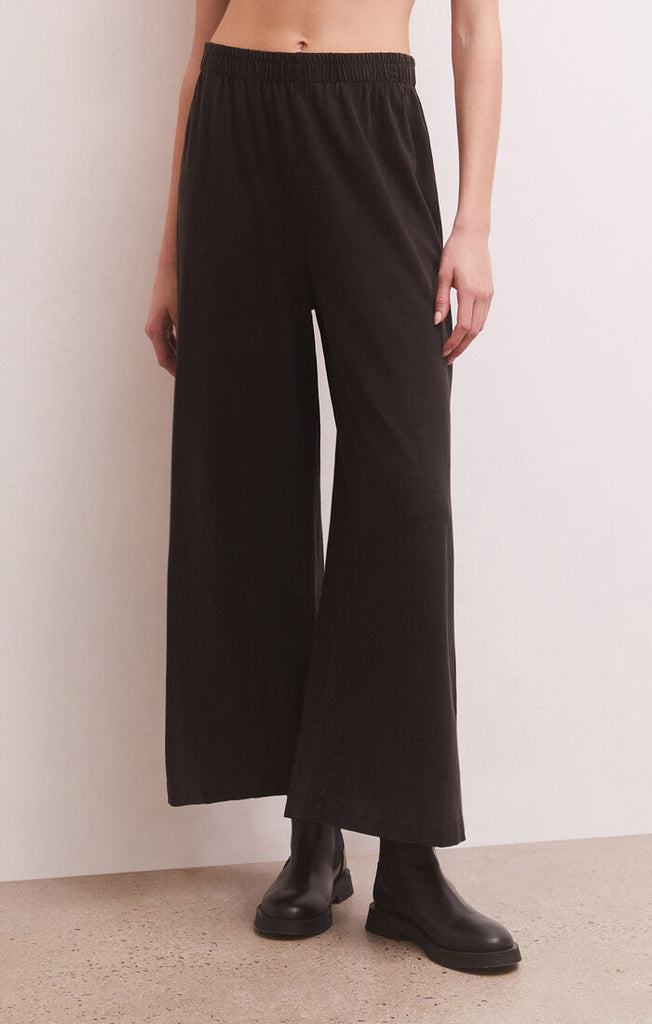 Z Supply, Scout Jersey Crop Flare Pant, Black
