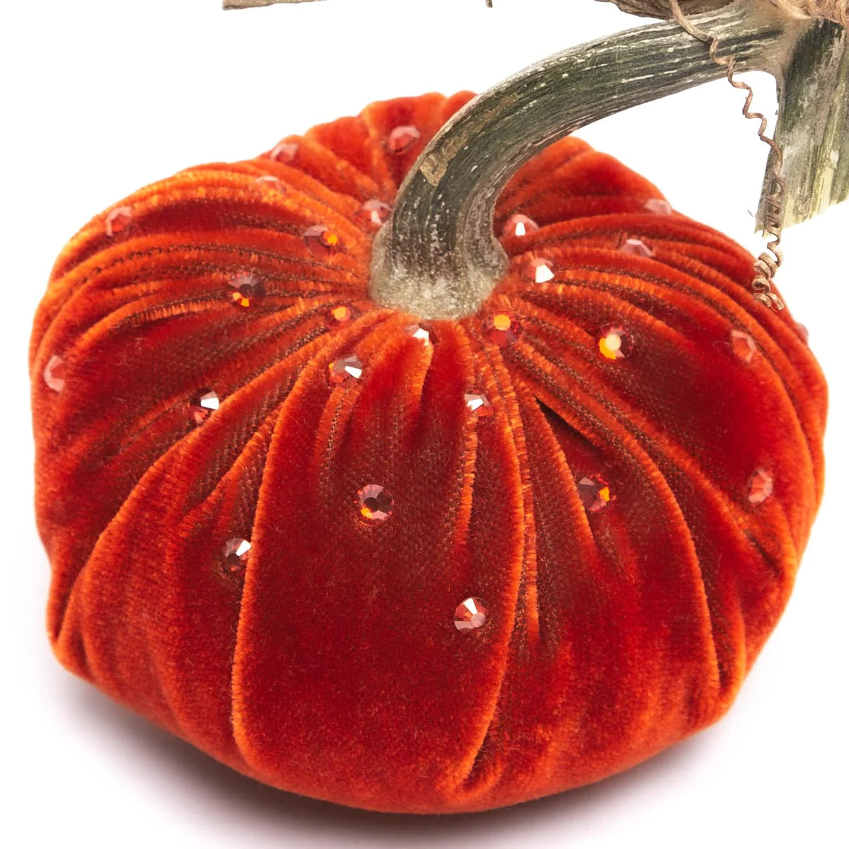 Hot Skwash | 3" Velvet Pumpkin with Tonal Czech Crystals, Multiple Color Options