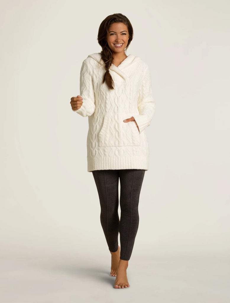 Barefoot Dreams | CozyChic Zig Zag Cable Hoodie, Pearl