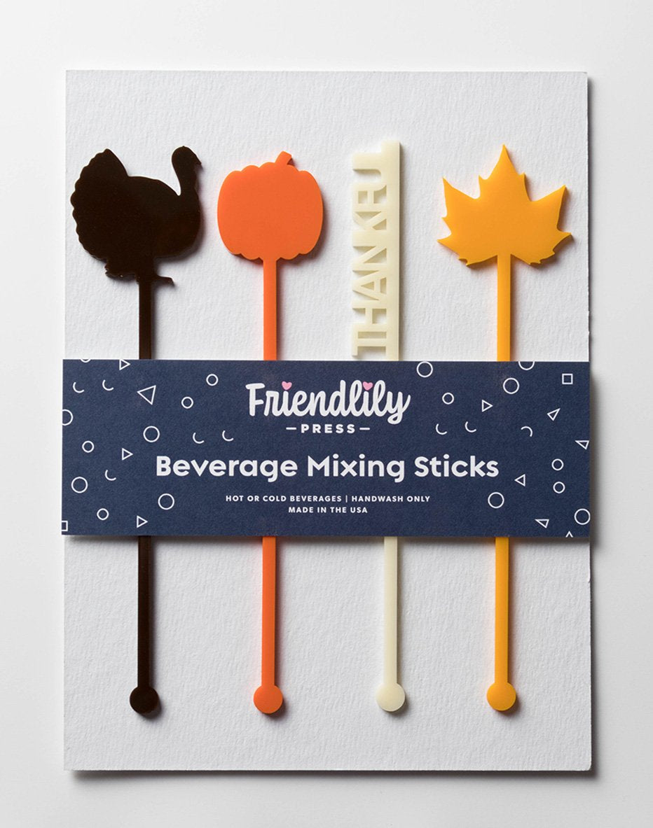 Friendlily Press | Drink Stirrers, Multiple Styles Available
