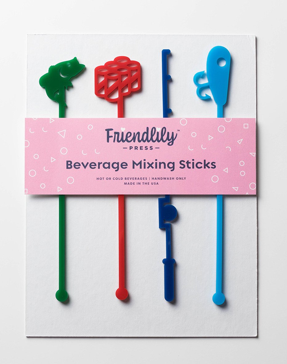 Friendlily Press | Drink Stirrers, Multiple Styles Available