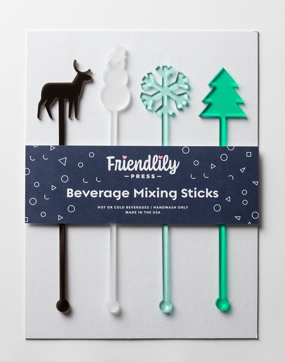 Friendlily Press | Drink Stirrers, Multiple Styles Available