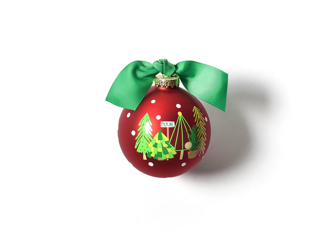 O Christmas Tree Farm Glass Ornament