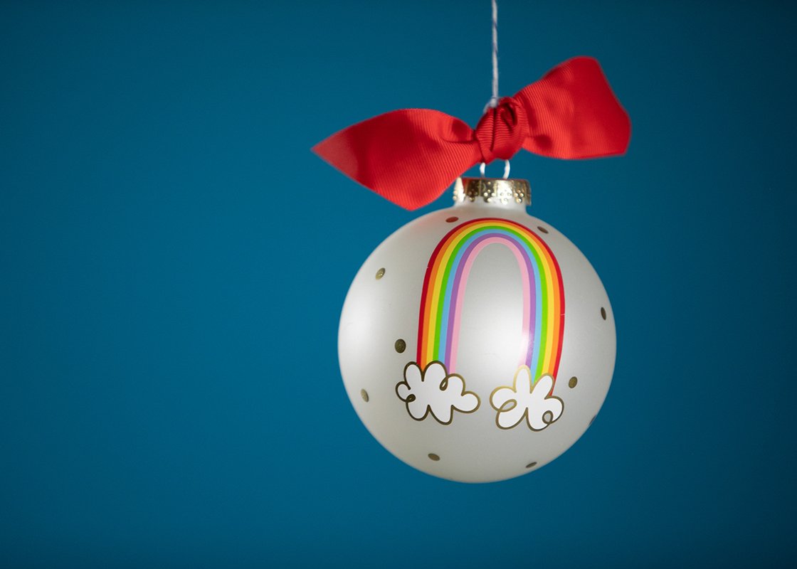 Rainbow of Hope Glass Ornament