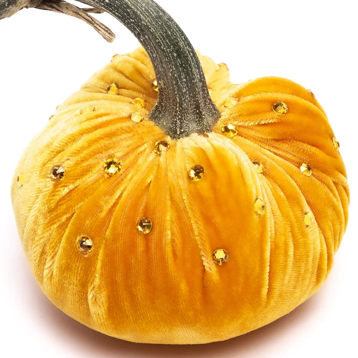 Hot Skwash | 3" Velvet Pumpkin with Tonal Czech Crystals, Multiple Color Options