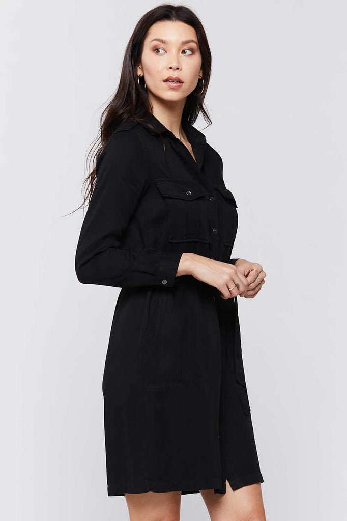 CLEARANCE | Velvet Heart Black Button-Up Utility Dress