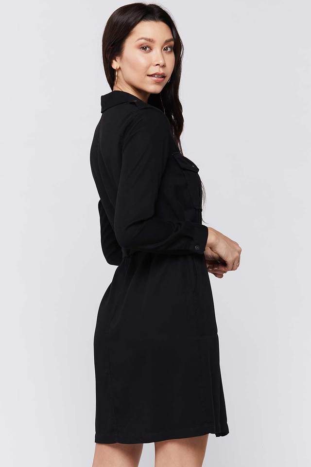 CLEARANCE | Velvet Heart Black Button-Up Utility Dress