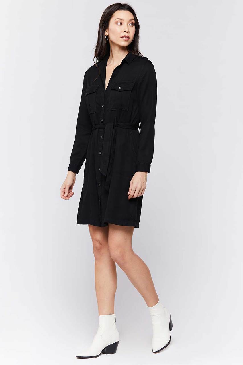 CLEARANCE | Velvet Heart Black Button-Up Utility Dress