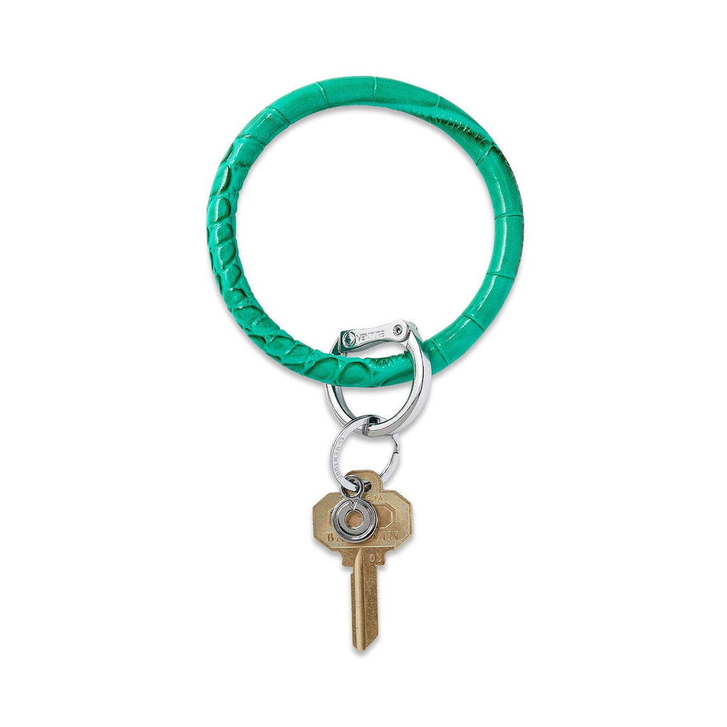 Oventure | Big O Leather Key Ring, Emerald Croc
