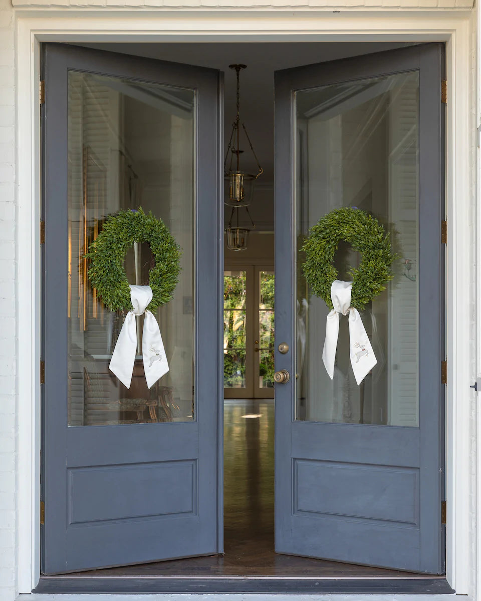 Fig & Dove | Seasonal Ivory Wreath Sash, Long