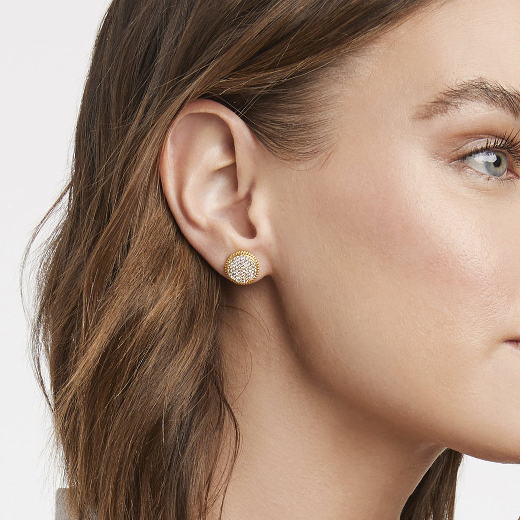 Julie Vos | Fleur-de-Lis Pave Stud Earrings