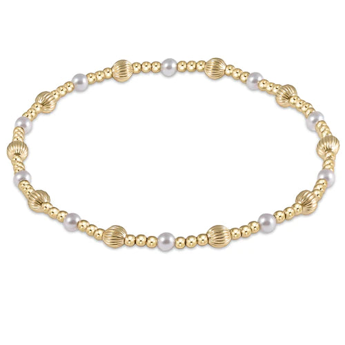Enewton | Dignity Gold 4mm Bead Bracelet- Pearl