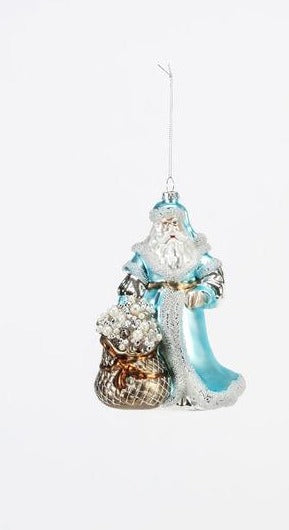 Blue Santa Ornament