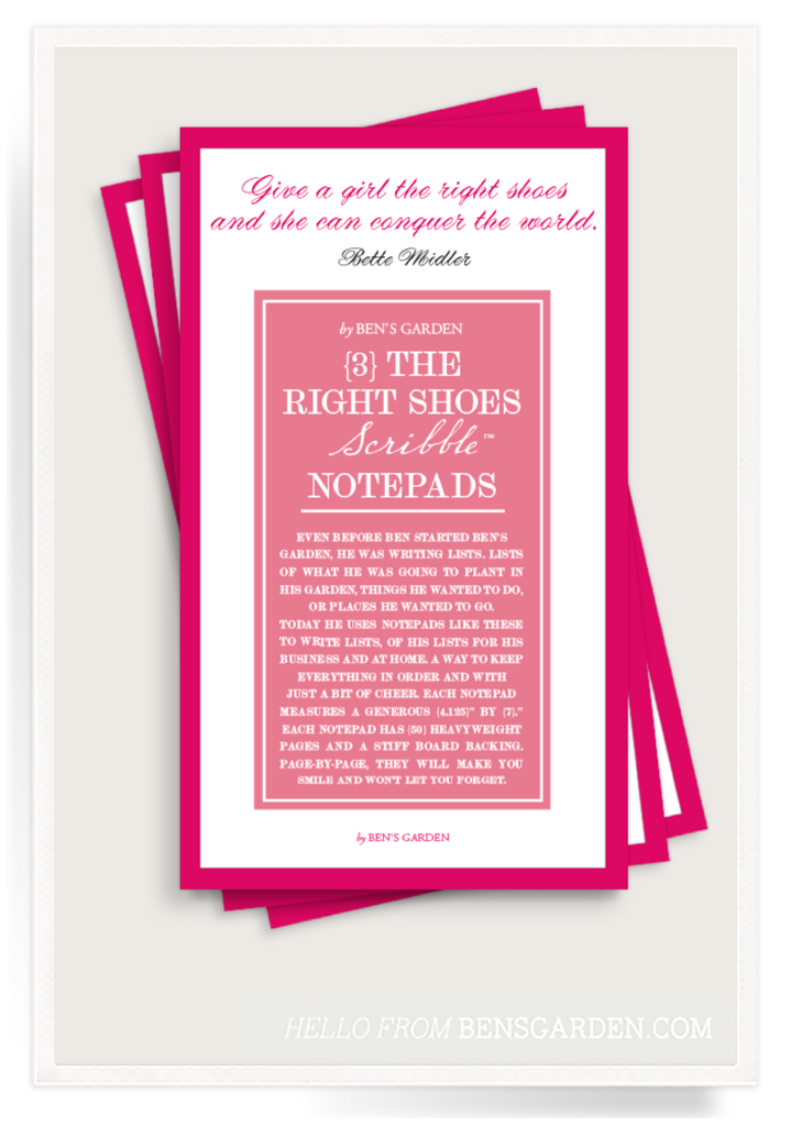 Ben's Garden | Give a Girl the Right Shoes Notepad, Set of 3
