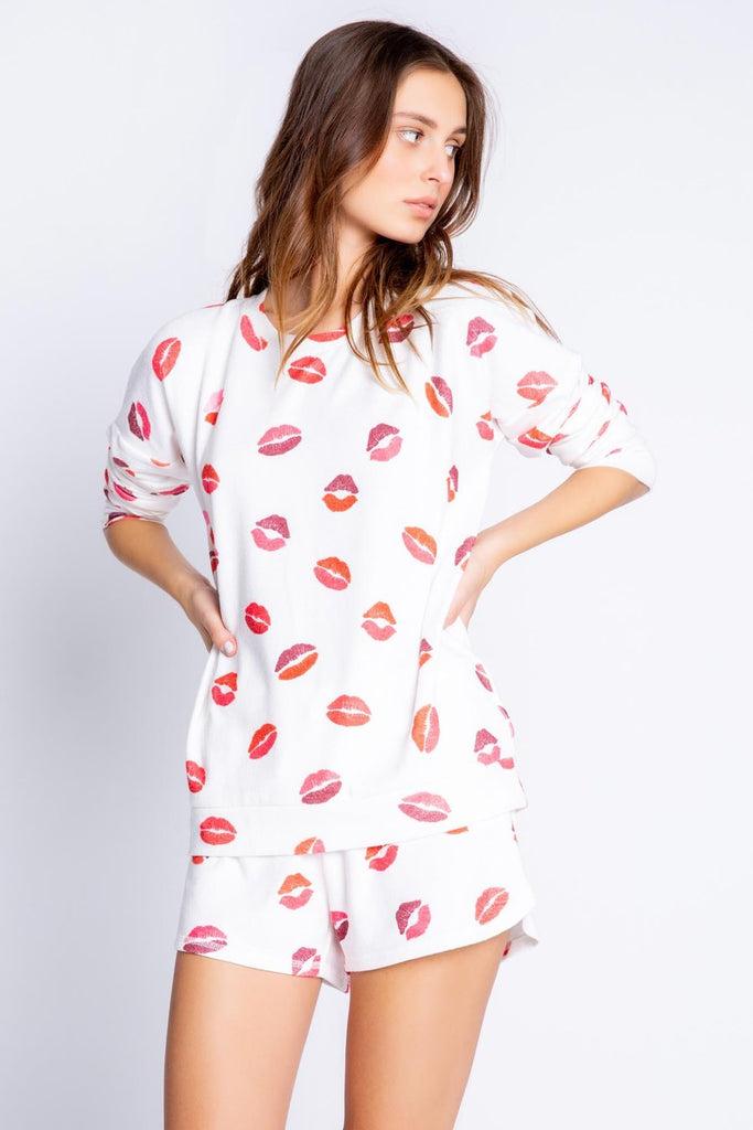 PJ Salvage | Sealed With A Kiss Long Sleeve Lounge Top