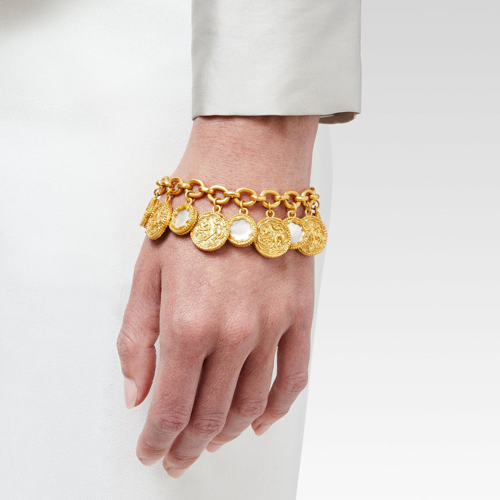 Julie Vos | Trieste Coin Charm Bracelet Gold Mother of Pearl